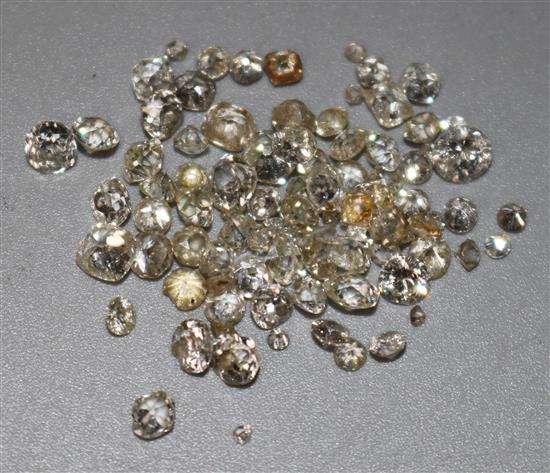 Approximately ninety three loose cut diamonds,